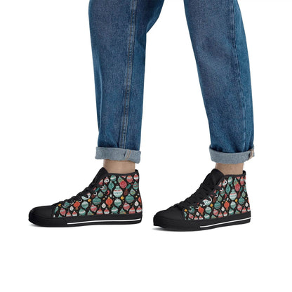 Men's Rubber High Top Big Ornament Canvas Shoes - DeRose Seasonal