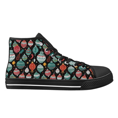 Men's Rubber High Top Big Ornament Canvas Shoes - DeRose Seasonal