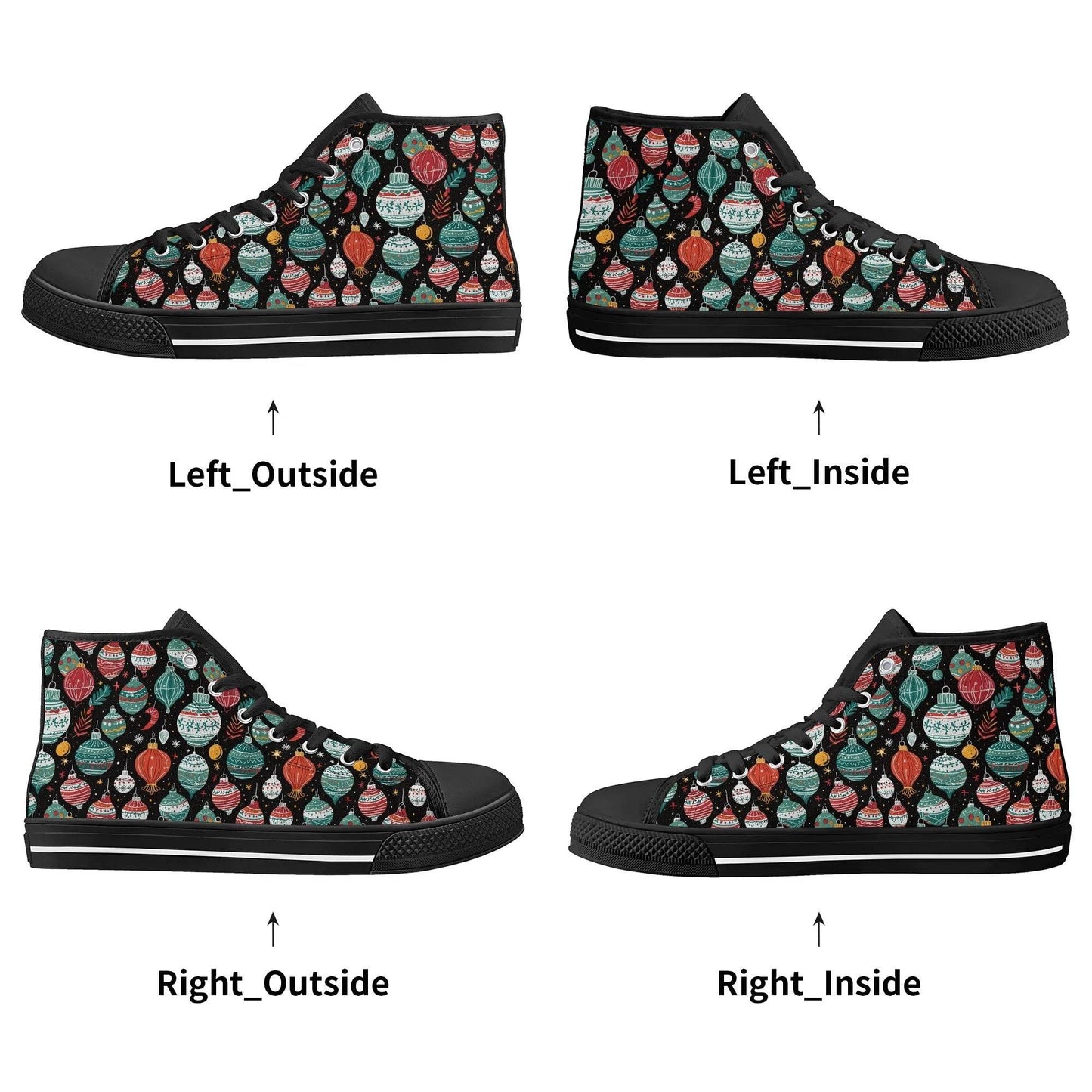 Men's Rubber High Top Big Ornament Canvas Shoes - DeRose Seasonal
