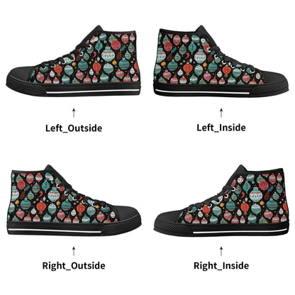 Men's Rubber High Top Big Ornament Canvas Shoes - DeRose Seasonal