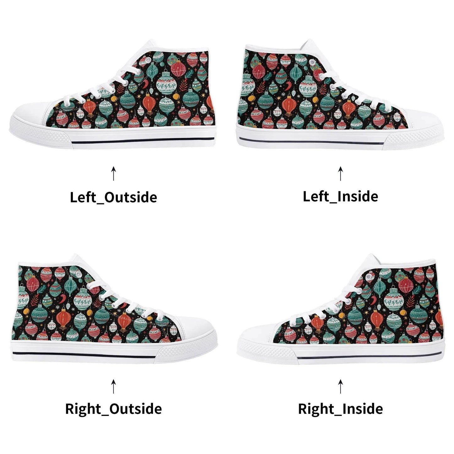 Men's Rubber High Top Big Ornament Canvas Shoes - DeRose Seasonal
