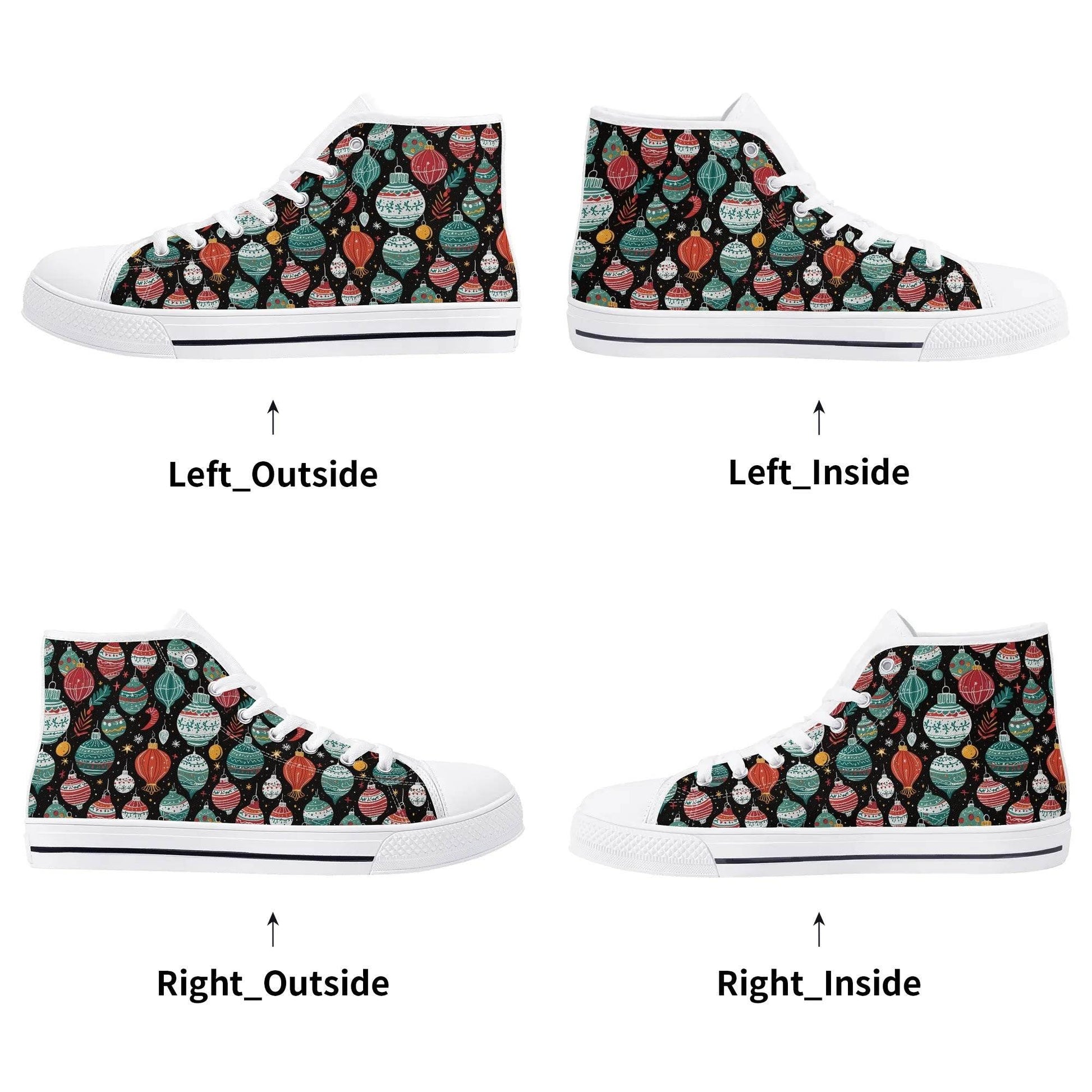 Men's Rubber High Top Big Ornament Canvas Shoes - DeRose Seasonal
