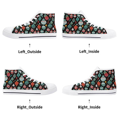 Men's Rubber High Top Big Ornament Canvas Shoes - DeRose Seasonal