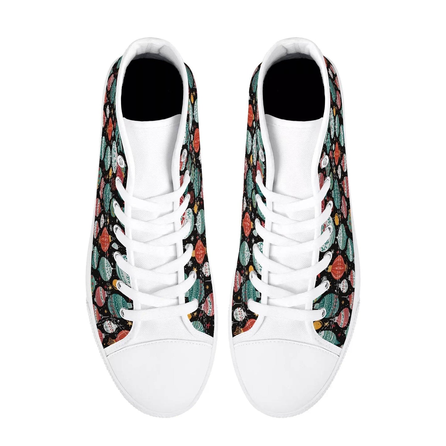 Men's Rubber High Top Big Ornament Canvas Shoes - DeRose Seasonal