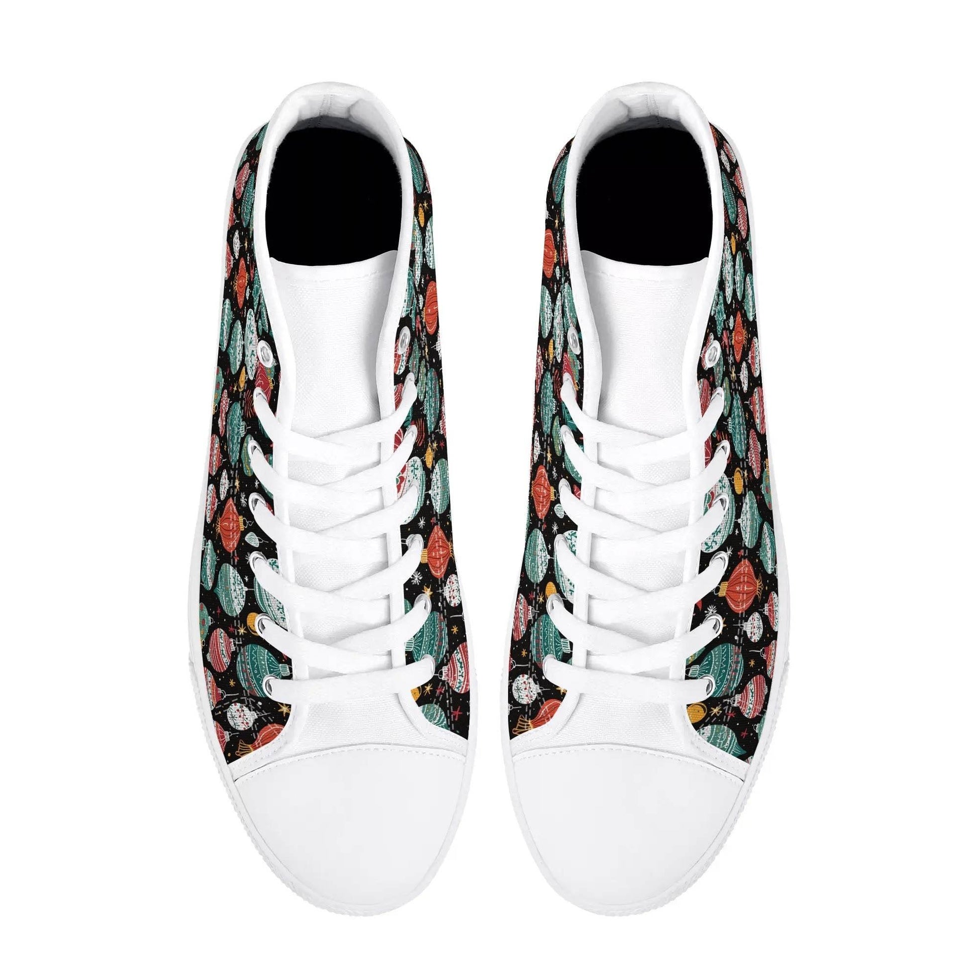 Men's Rubber High Top Big Ornament Canvas Shoes - DeRose Seasonal