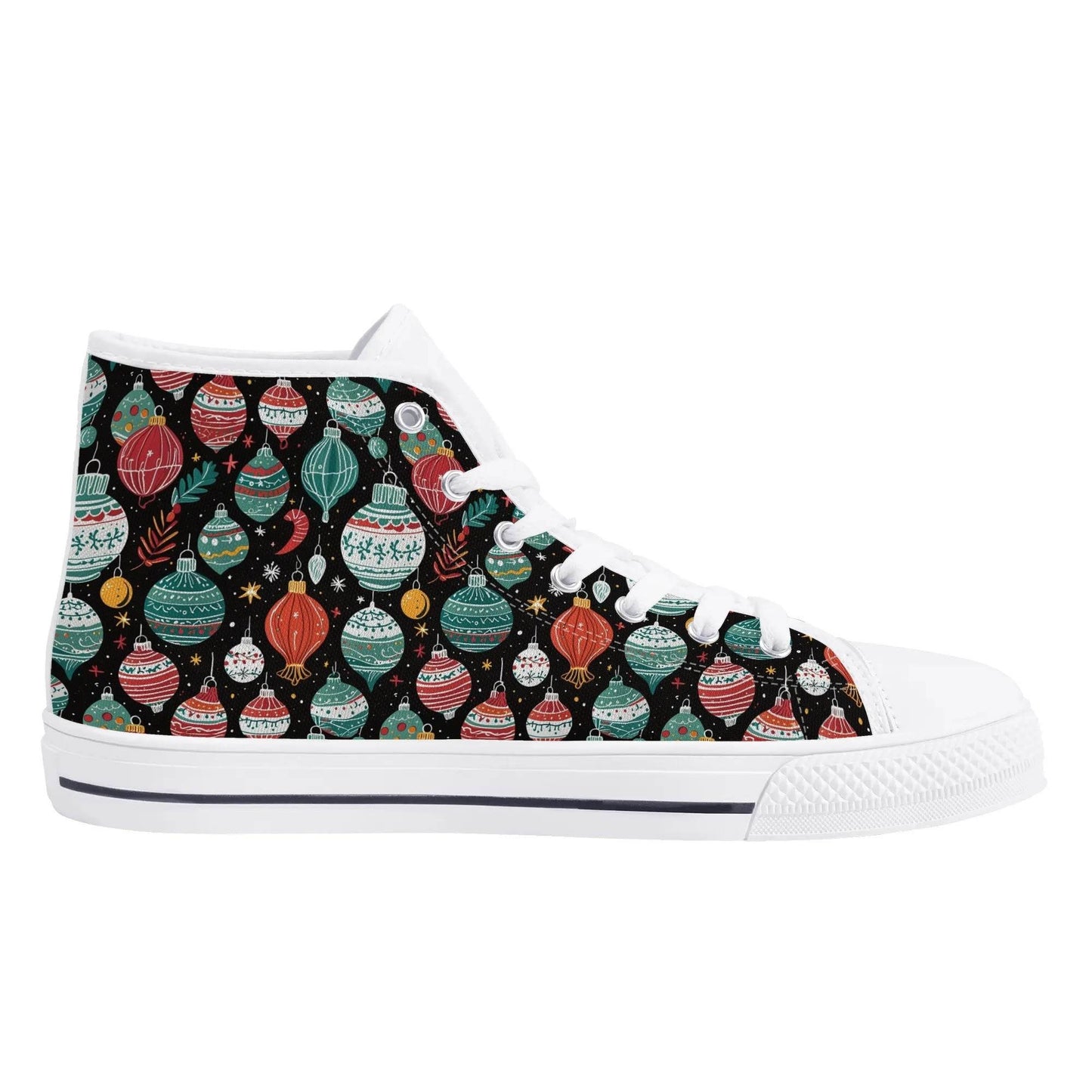 Men's Rubber High Top Big Ornament Canvas Shoes - DeRose Seasonal