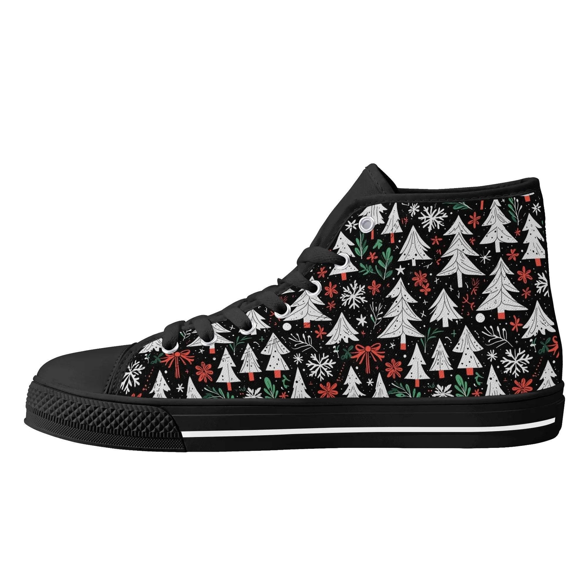 Men's Rubber High Top Christmas Trees Canvas Shoes - DeRose Seasonal