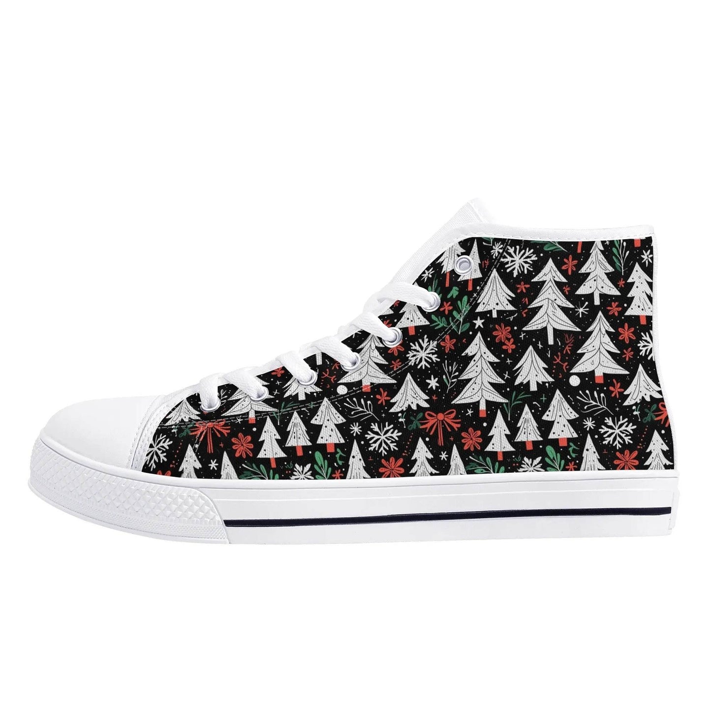 Men's Rubber High Top Christmas Trees Canvas Shoes - DeRose Seasonal