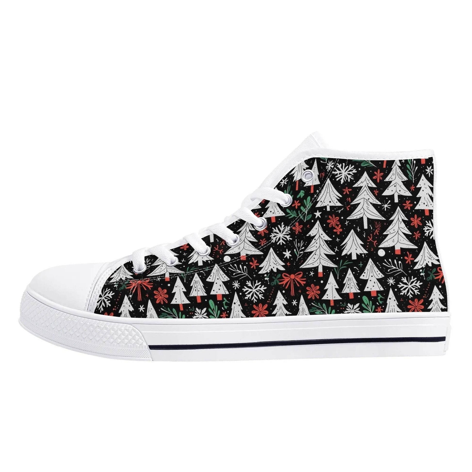 Men's Rubber High Top Christmas Trees Canvas Shoes - DeRose Seasonal