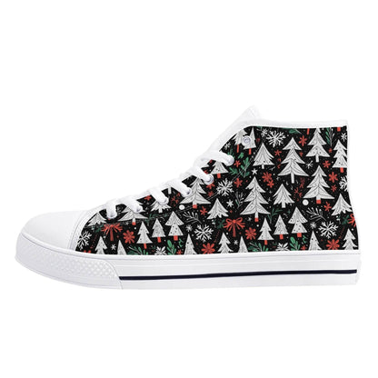 Men's Rubber High Top Christmas Trees Canvas Shoes - DeRose Seasonal