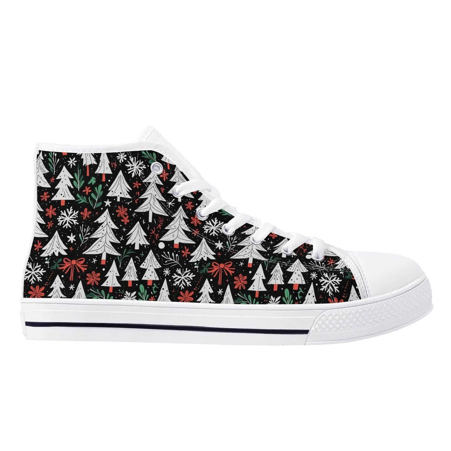 Men's Rubber High Top Christmas Trees Canvas Shoes - DeRose Seasonal
