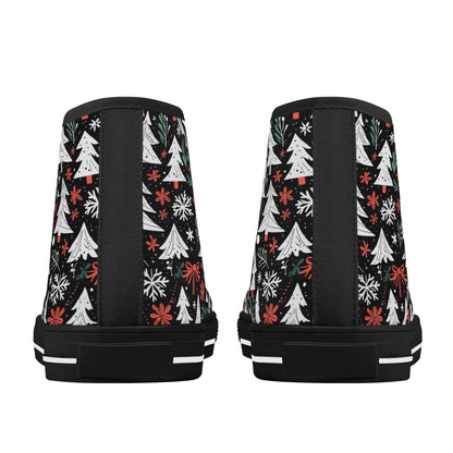 Men's Rubber High Top Christmas Trees Canvas Shoes - DeRose Seasonal