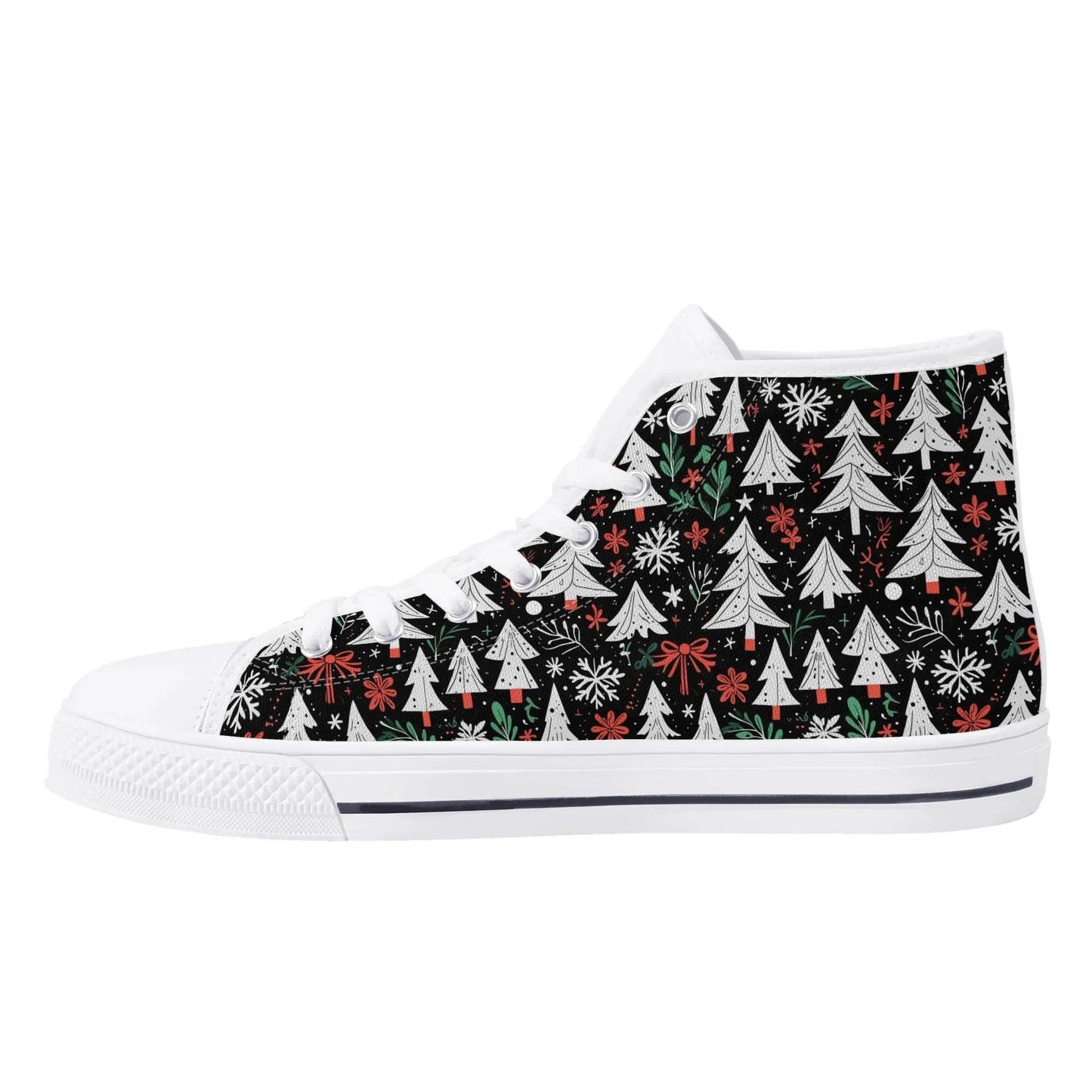 Men's Rubber High Top Christmas Trees Canvas Shoes - DeRose Seasonal