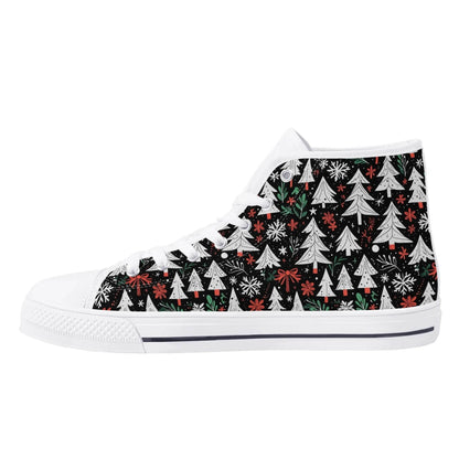 Men's Rubber High Top Christmas Trees Canvas Shoes - DeRose Seasonal