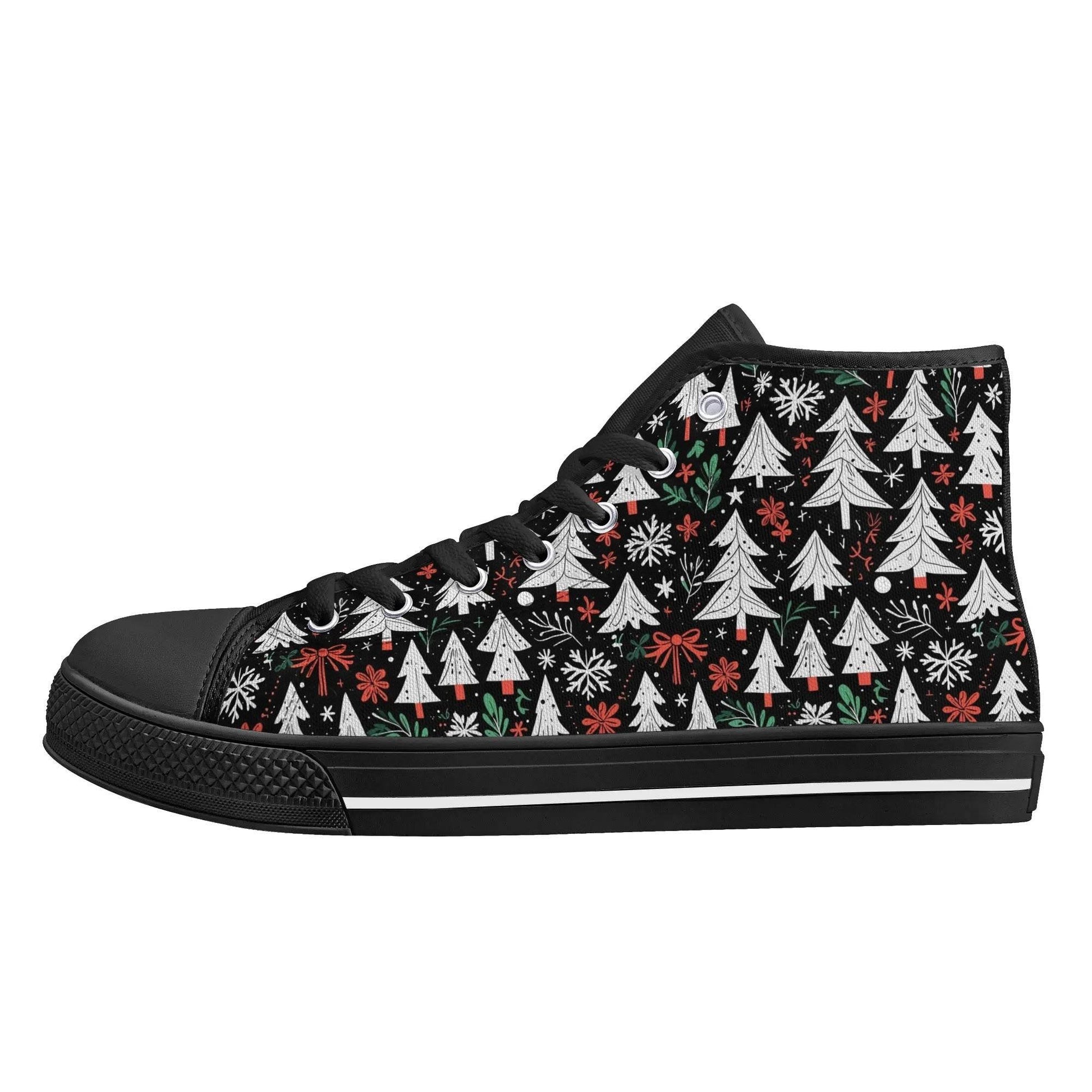 Men's Rubber High Top Christmas Trees Canvas Shoes - DeRose Seasonal