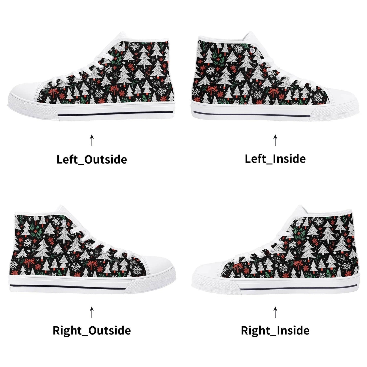 Men's Rubber High Top Christmas Trees Canvas Shoes - DeRose Seasonal