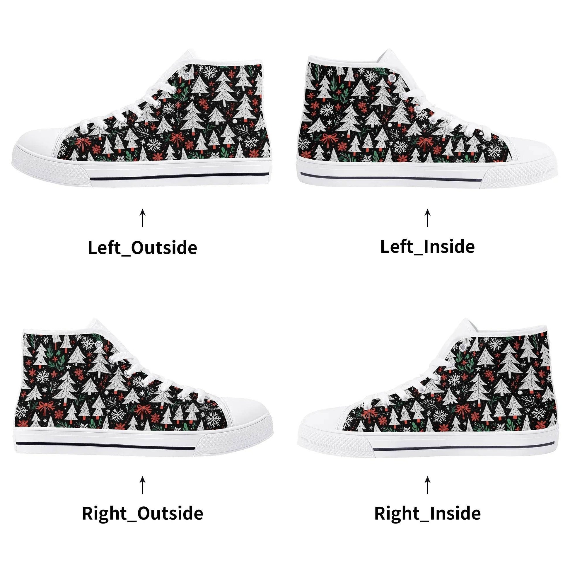 Men's Rubber High Top Christmas Trees Canvas Shoes - DeRose Seasonal