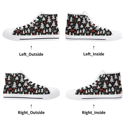 Men's Rubber High Top Christmas Trees Canvas Shoes - DeRose Seasonal
