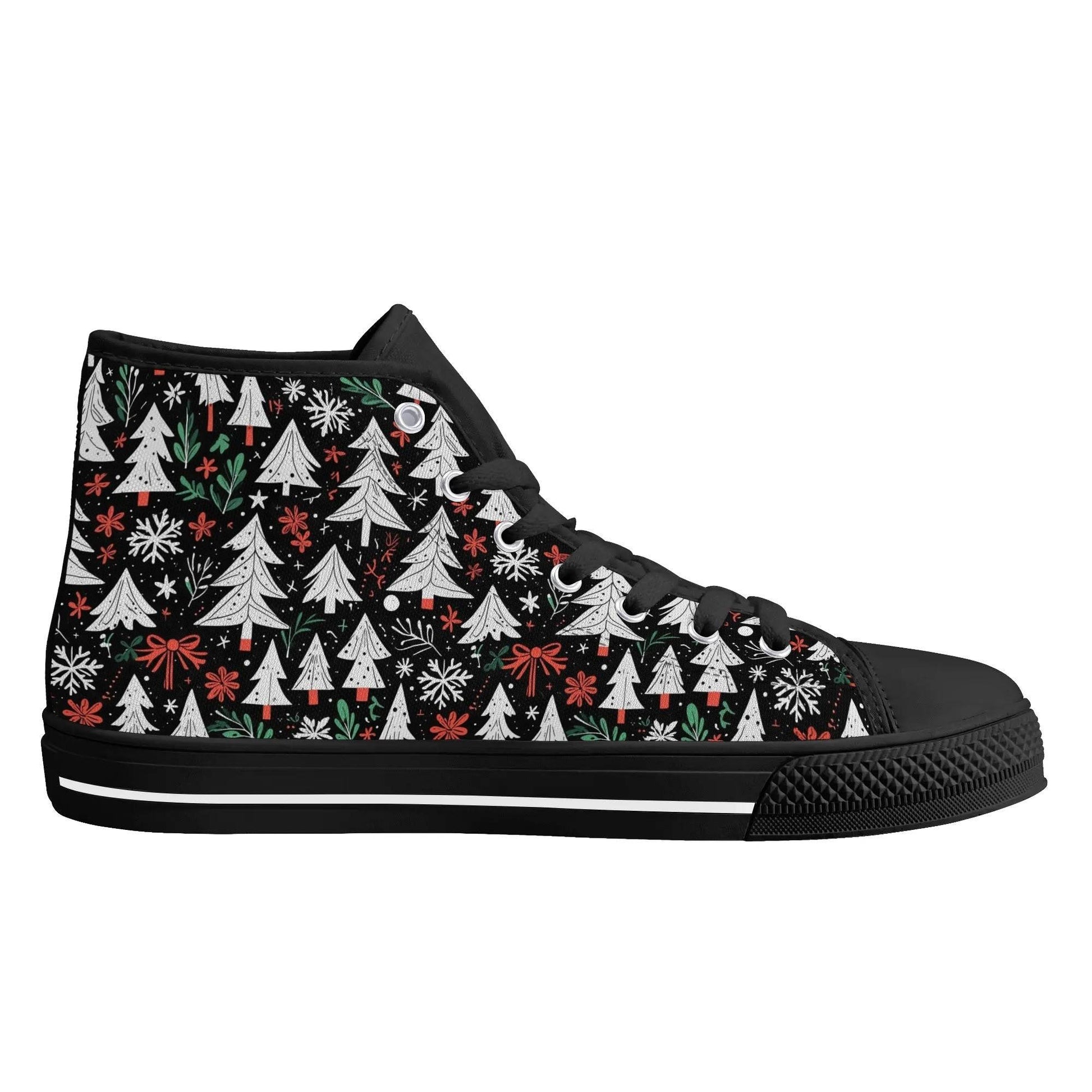 Men's Rubber High Top Christmas Trees Canvas Shoes - DeRose Seasonal