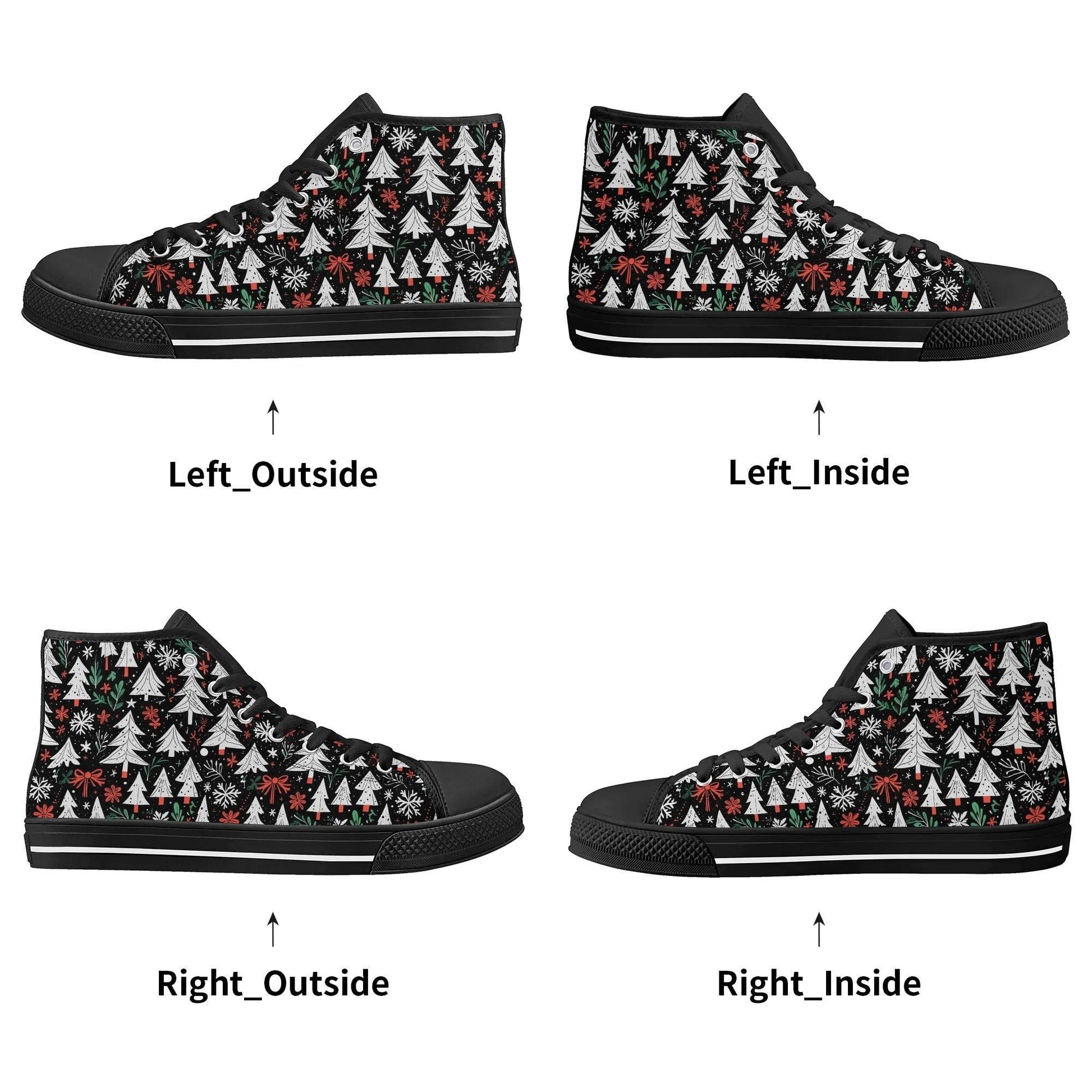 Men's Rubber High Top Christmas Trees Canvas Shoes - DeRose Seasonal