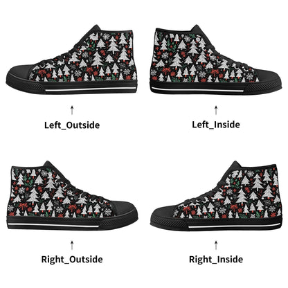 Men's Rubber High Top Christmas Trees Canvas Shoes - DeRose Seasonal