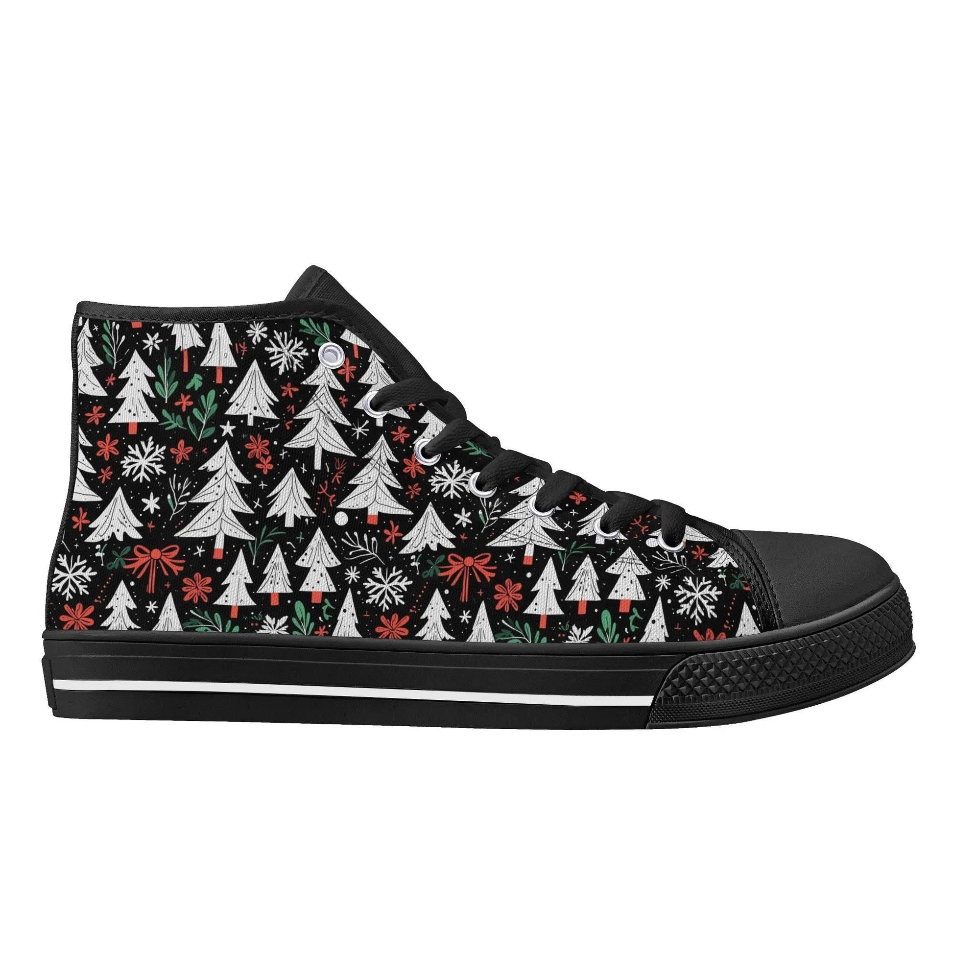 Men's Rubber High Top Christmas Trees Canvas Shoes - DeRose Seasonal