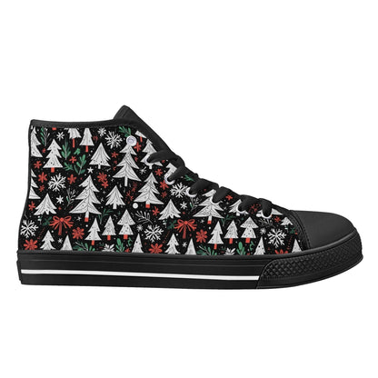 Men's Rubber High Top Christmas Trees Canvas Shoes - DeRose Seasonal
