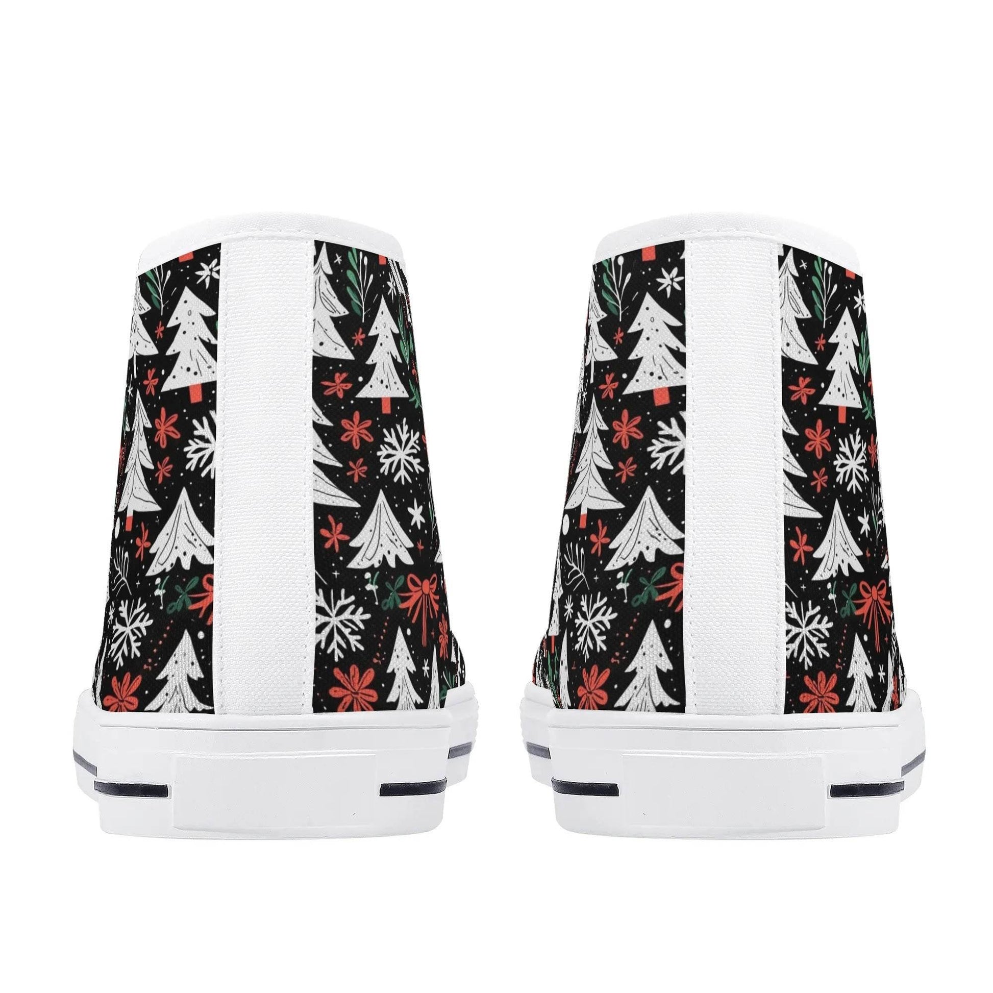 Men's Rubber High Top Christmas Trees Canvas Shoes - DeRose Seasonal