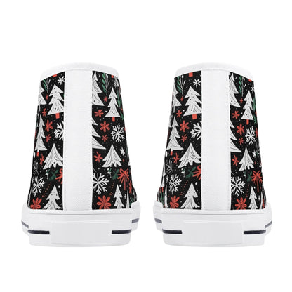 Men's Rubber High Top Christmas Trees Canvas Shoes - DeRose Seasonal