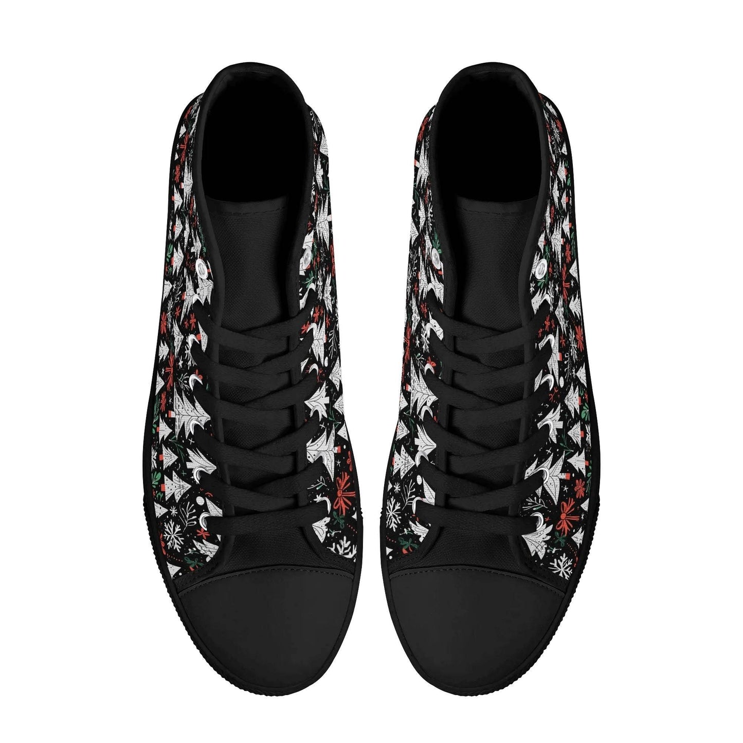 Men's Rubber High Top Christmas Trees Canvas Shoes - DeRose Seasonal