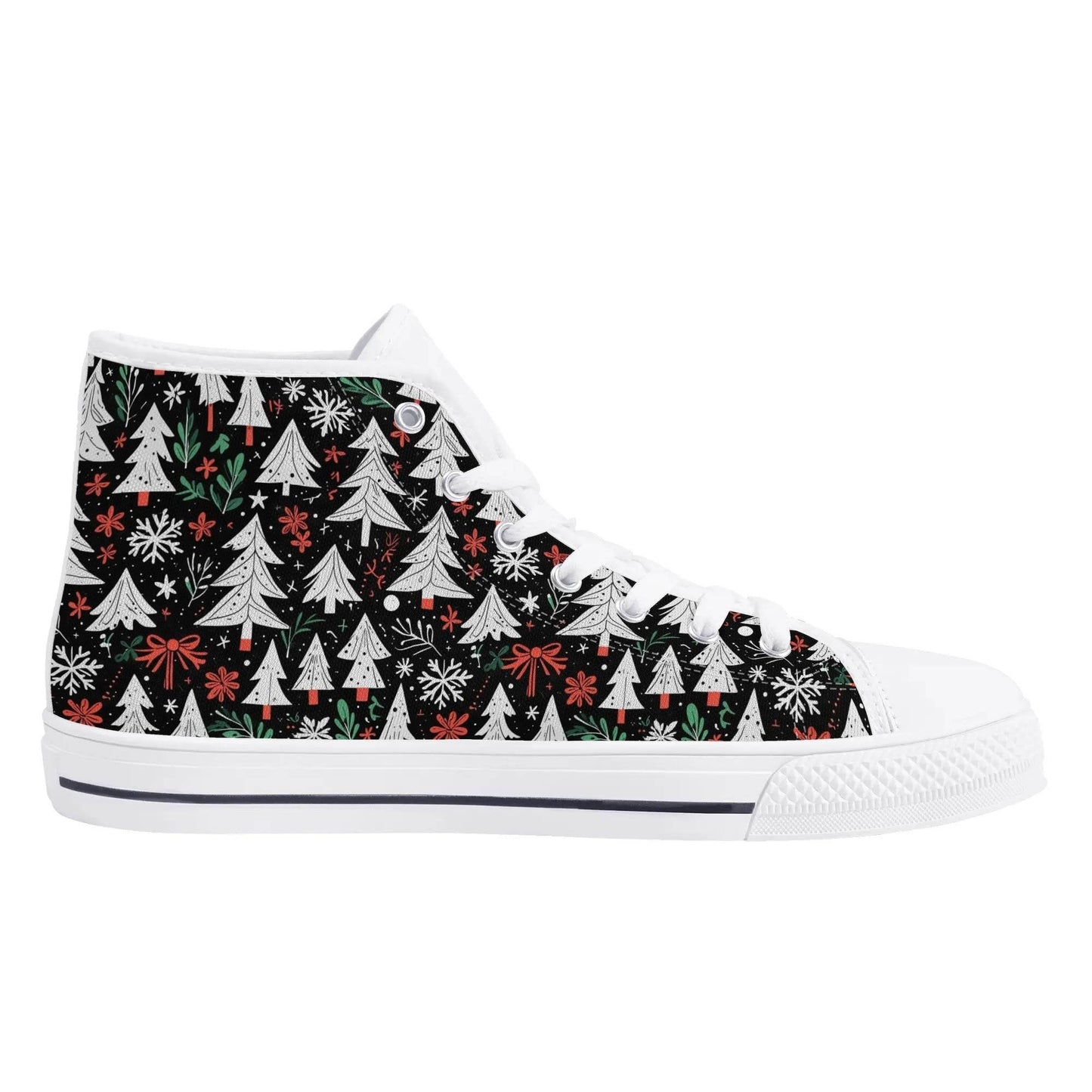 Men's Rubber High Top Christmas Trees Canvas Shoes - DeRose Seasonal