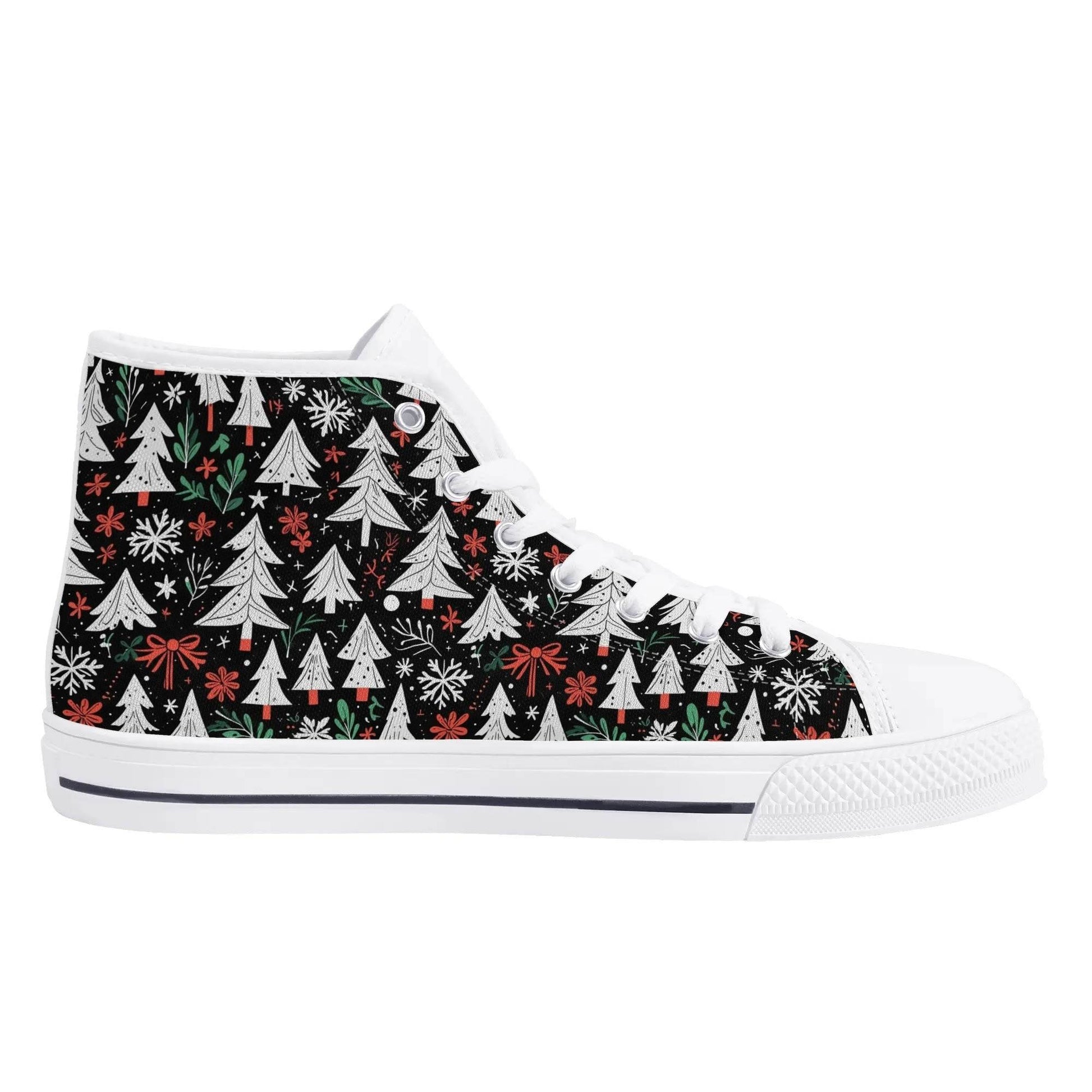 Men's Rubber High Top Christmas Trees Canvas Shoes - DeRose Seasonal