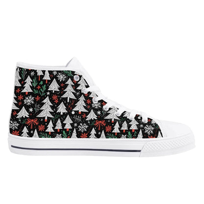 Men's Rubber High Top Christmas Trees Canvas Shoes - DeRose Seasonal