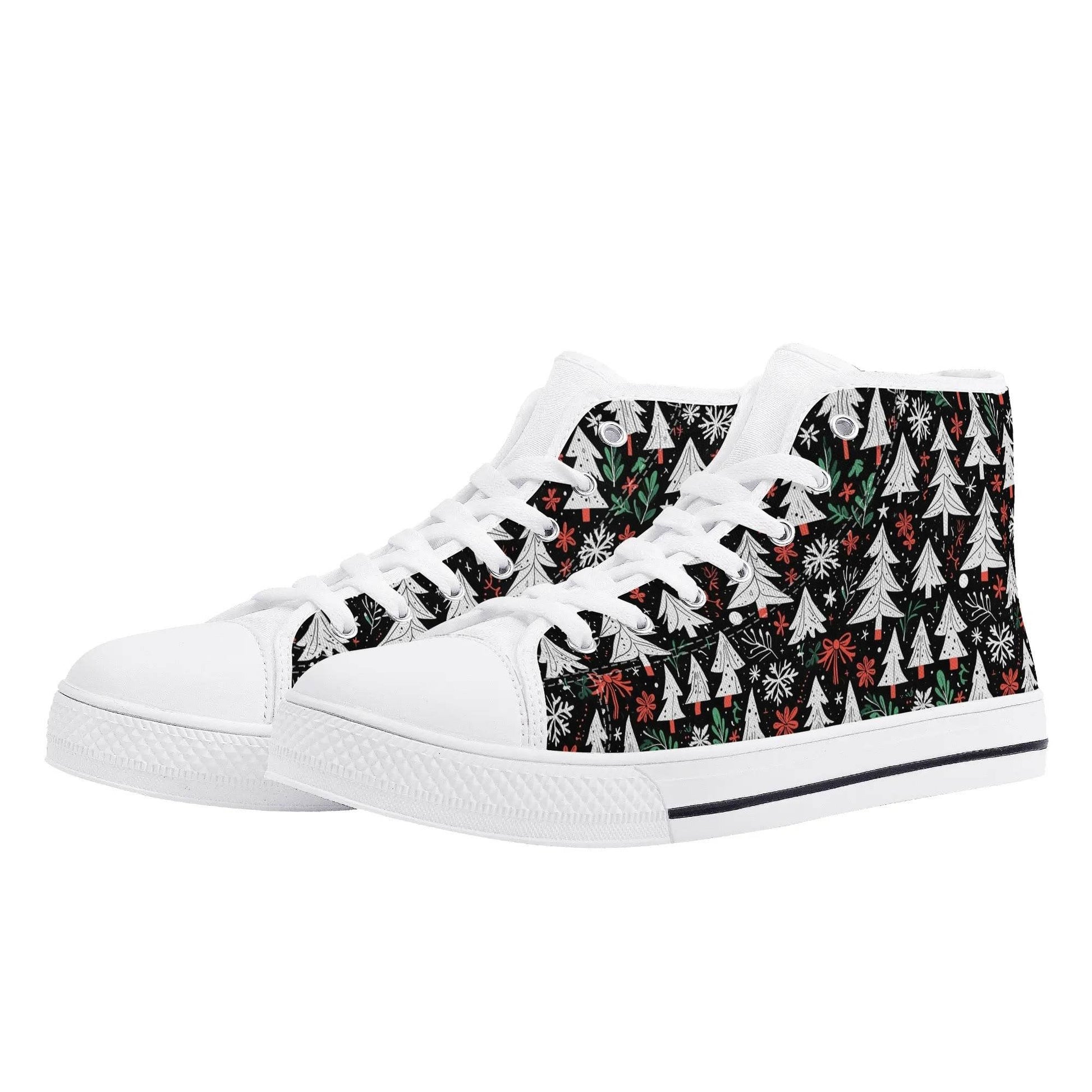 Men's Rubber High Top Christmas Trees Canvas Shoes - DeRose Seasonal