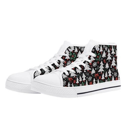 Men's Rubber High Top Christmas Trees Canvas Shoes - DeRose Seasonal