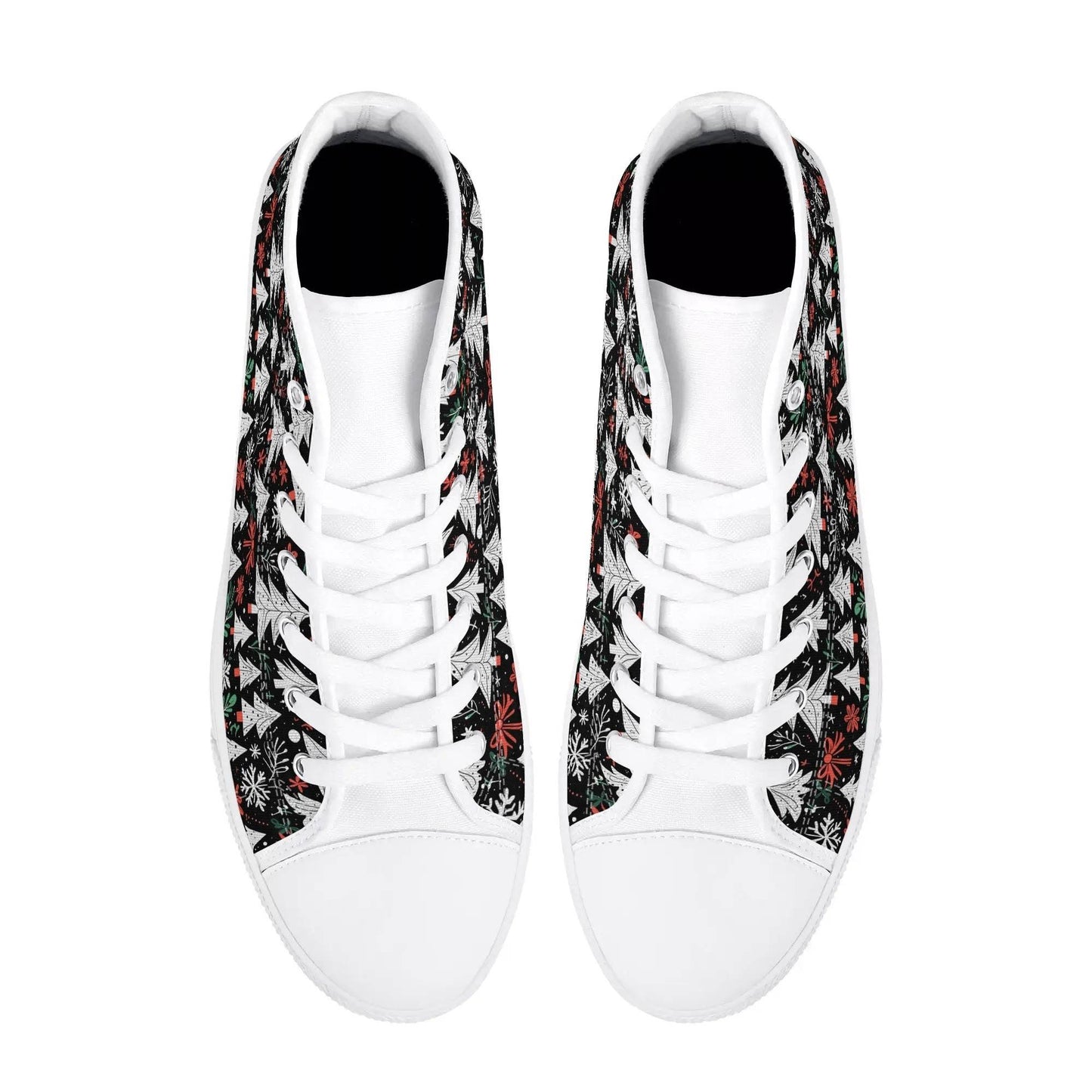 Men's Rubber High Top Christmas Trees Canvas Shoes - DeRose Seasonal