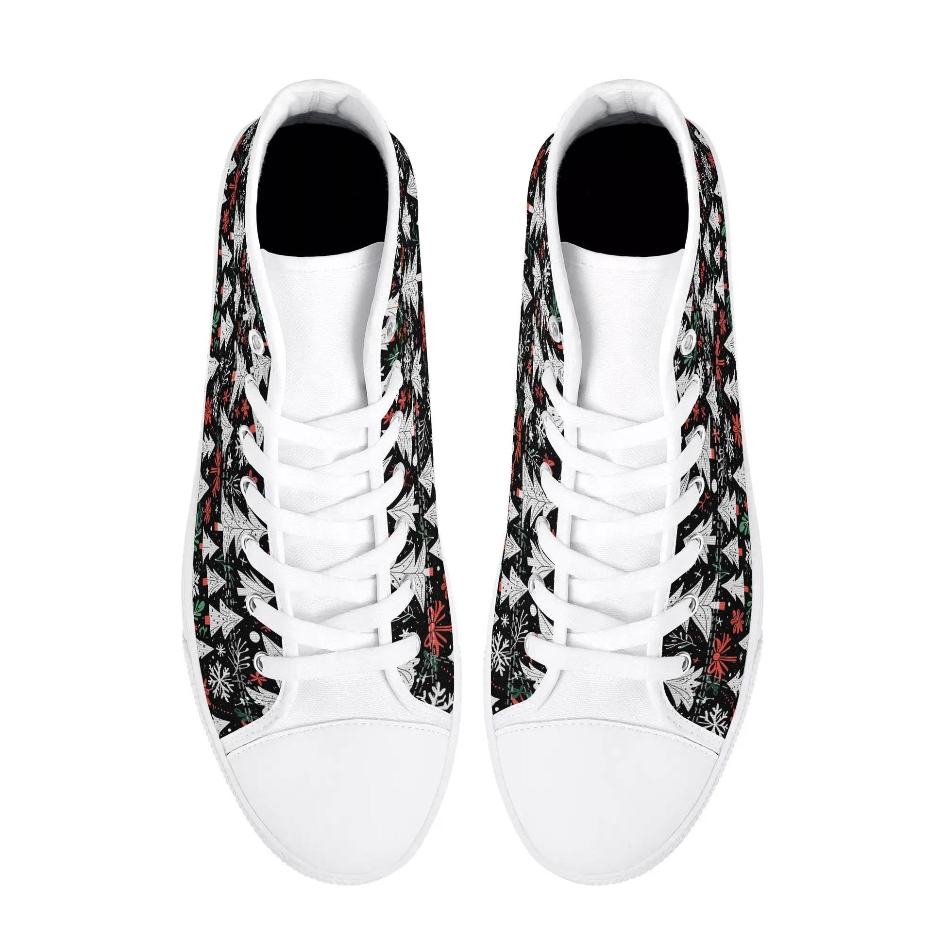 Men's Rubber High Top Christmas Trees Canvas Shoes - DeRose Seasonal