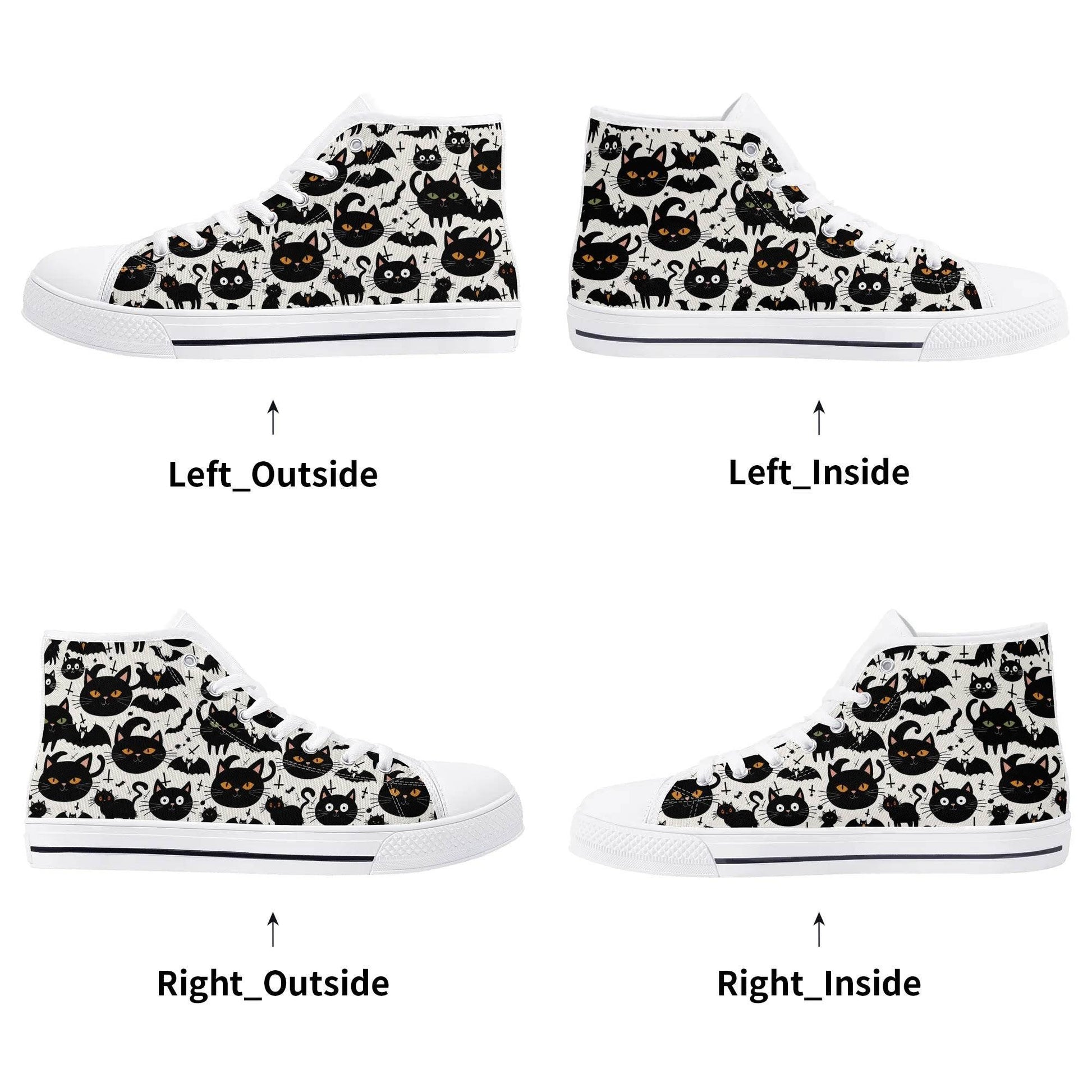 Men's Rubber High Top Crazy Cat Lady Canvas Shoes - DeRose Seasonal