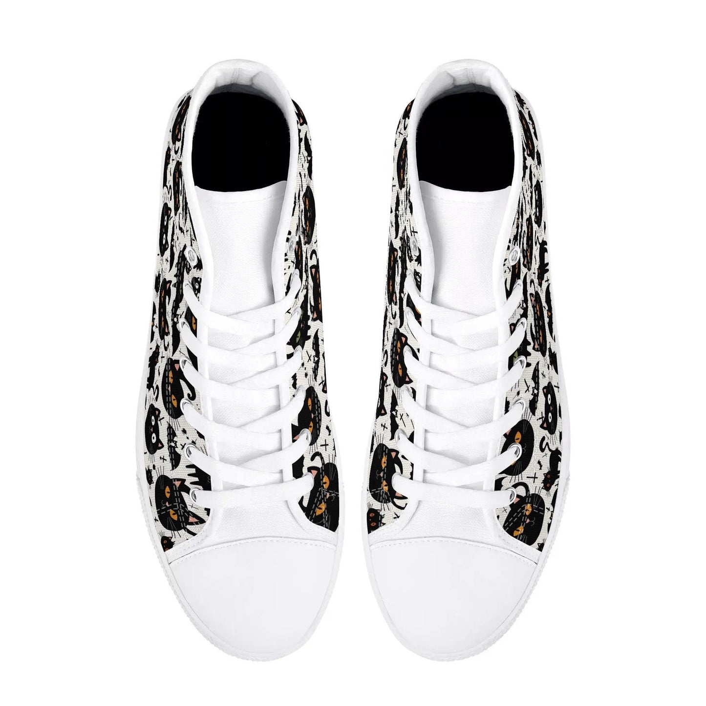 Men's Rubber High Top Crazy Cat Lady Canvas Shoes - DeRose Seasonal
