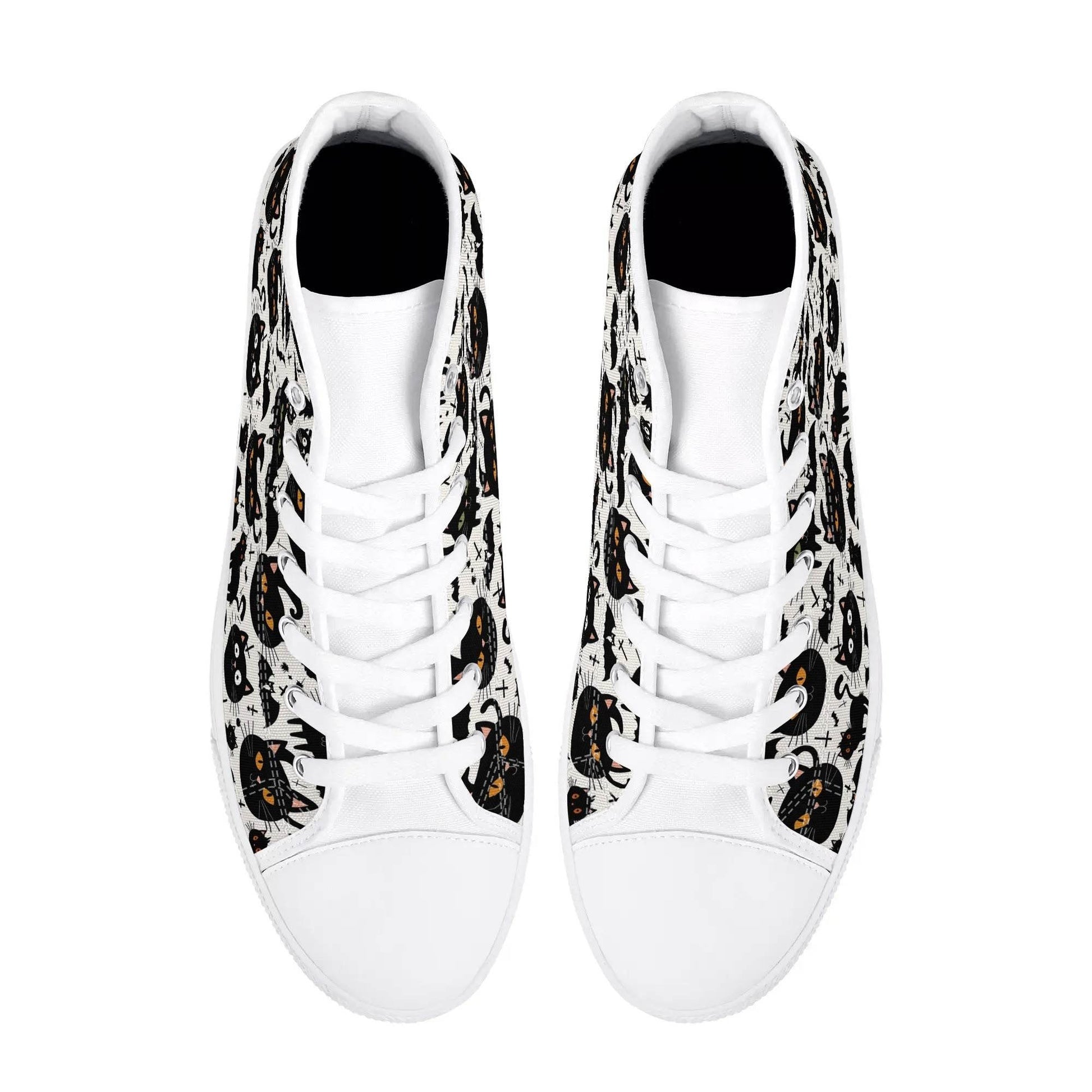 Men's Rubber High Top Crazy Cat Lady Canvas Shoes - DeRose Seasonal