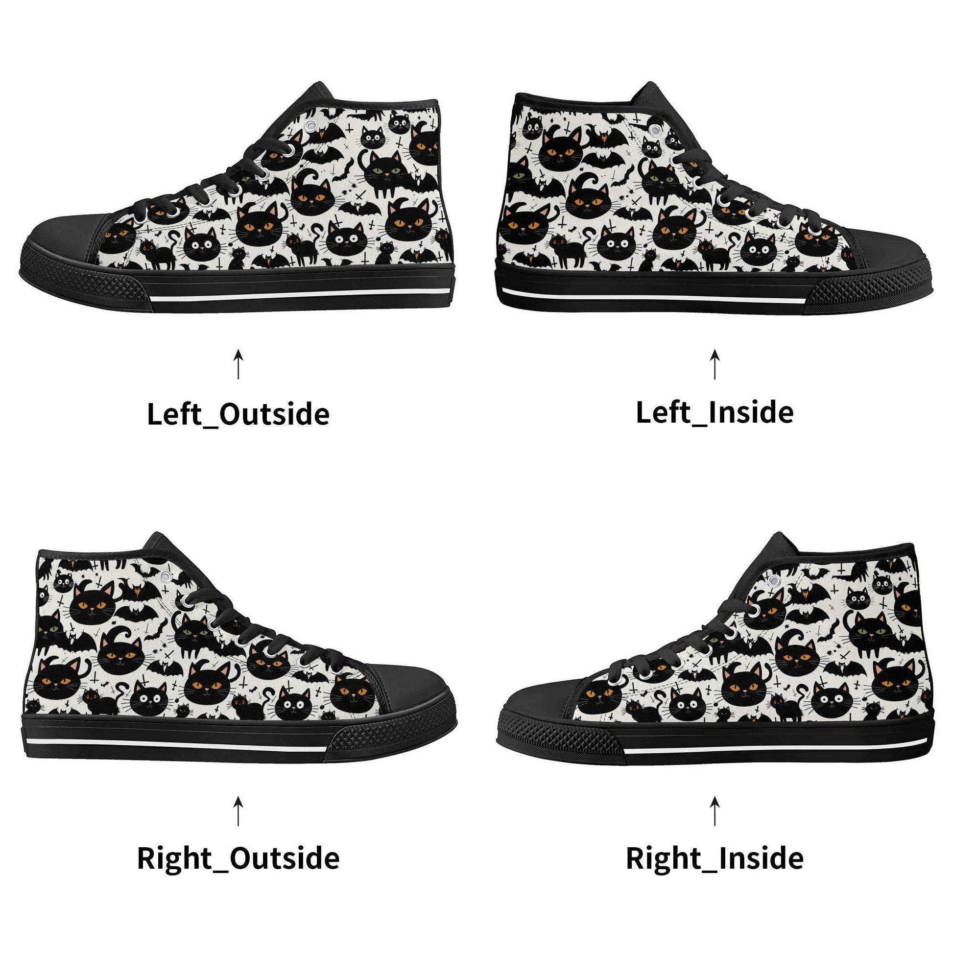Men's Rubber High Top Crazy Cat Lady Canvas Shoes - DeRose Seasonal