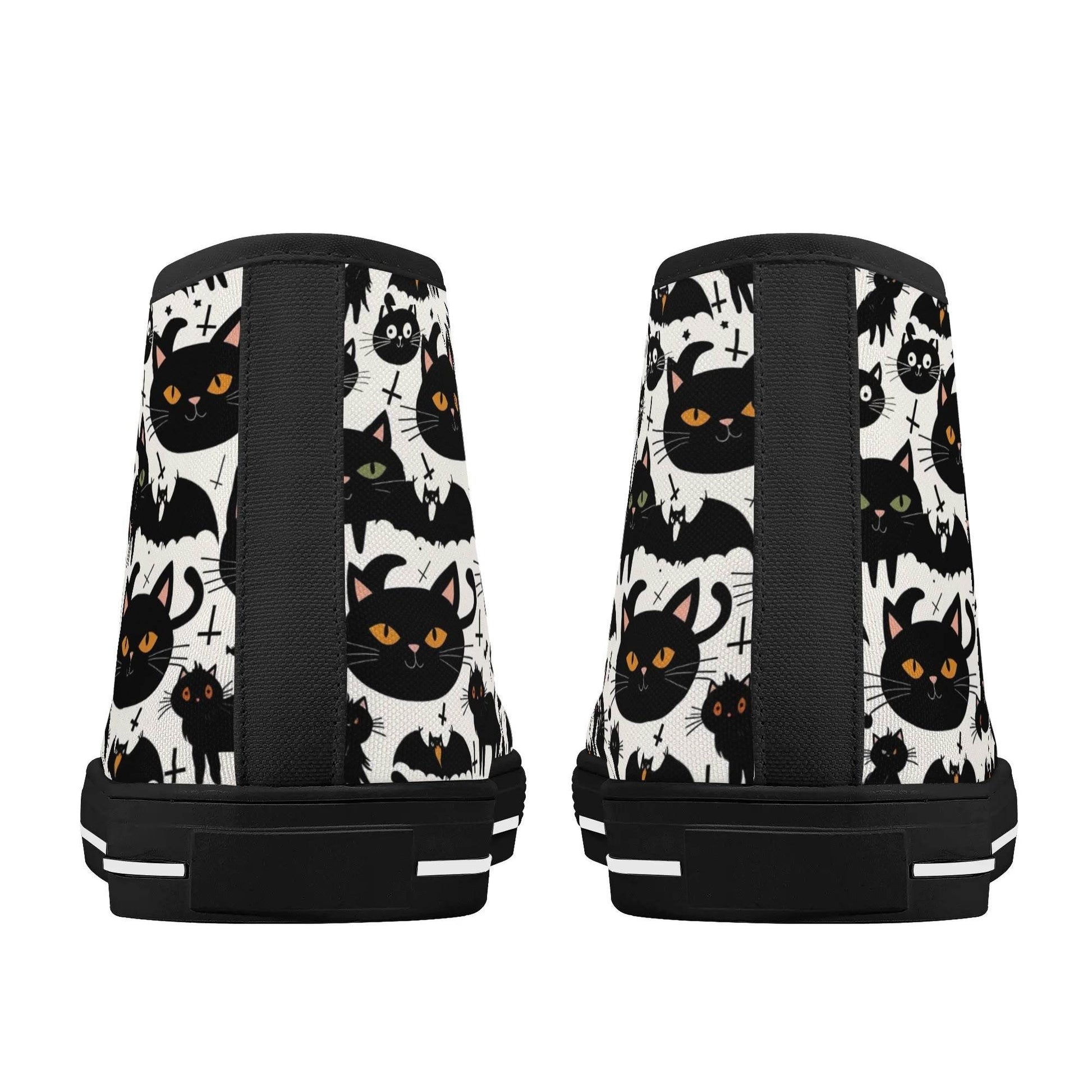 Men's Rubber High Top Crazy Cat Lady Canvas Shoes - DeRose Seasonal