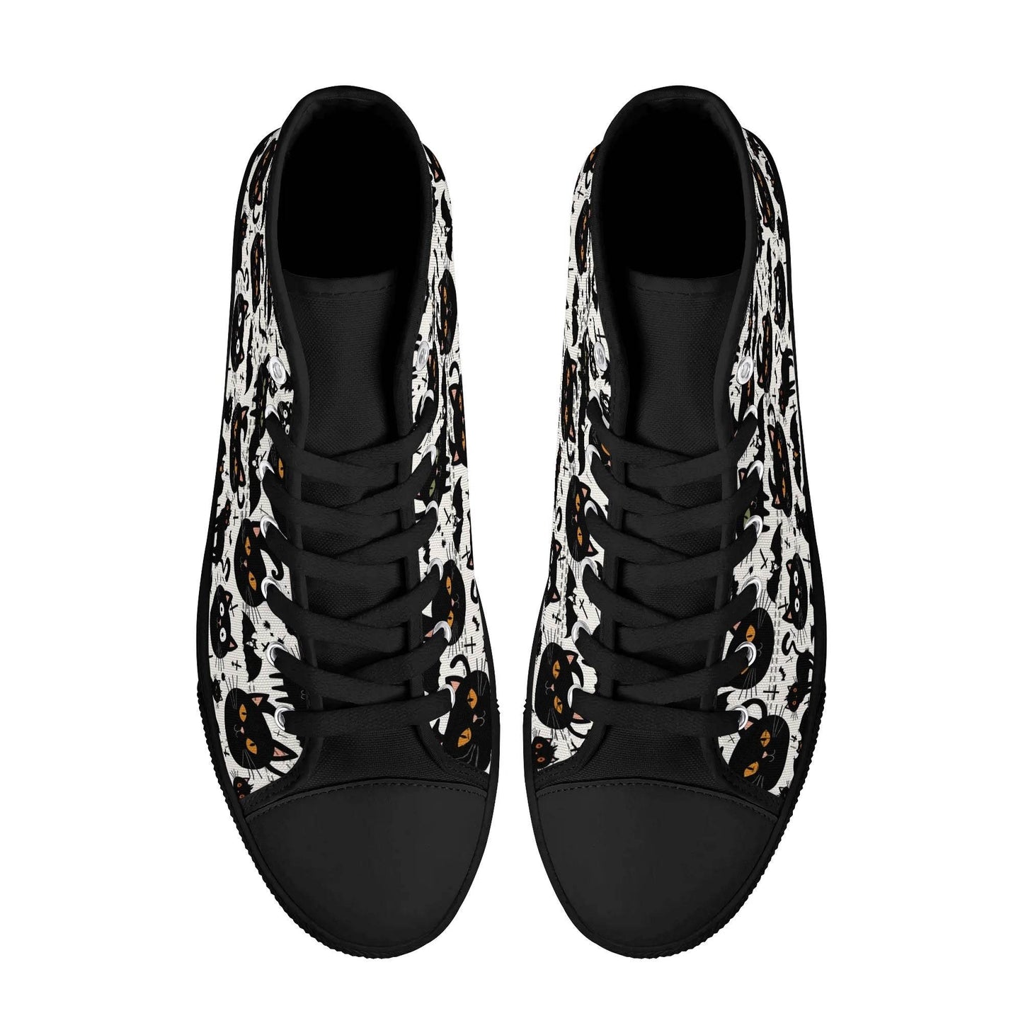 Men's Rubber High Top Crazy Cat Lady Canvas Shoes - DeRose Seasonal