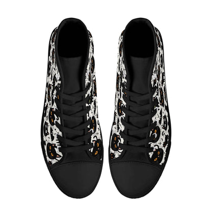 Men's Rubber High Top Crazy Cat Lady Canvas Shoes - DeRose Seasonal