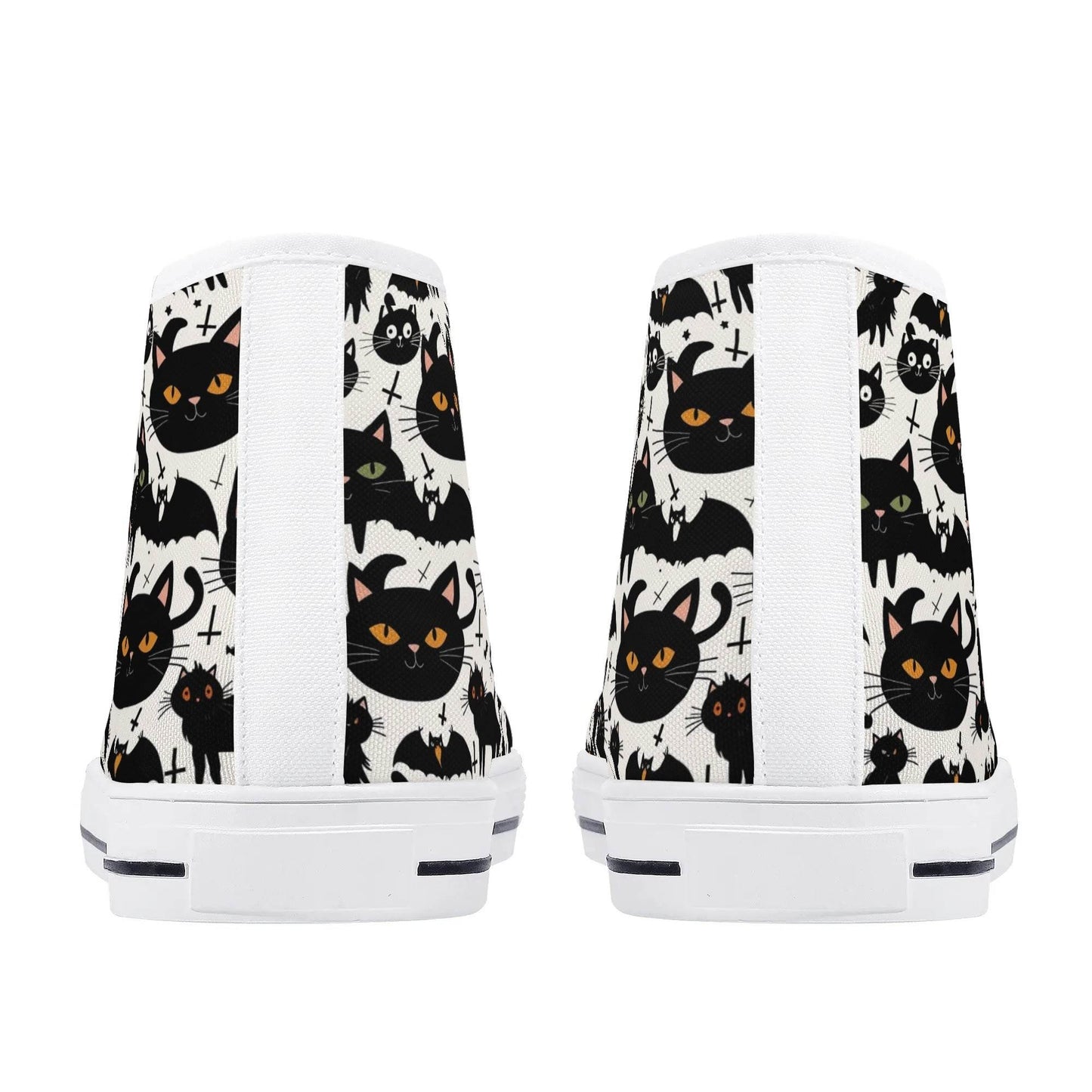 Men's Rubber High Top Crazy Cat Lady Canvas Shoes - DeRose Seasonal