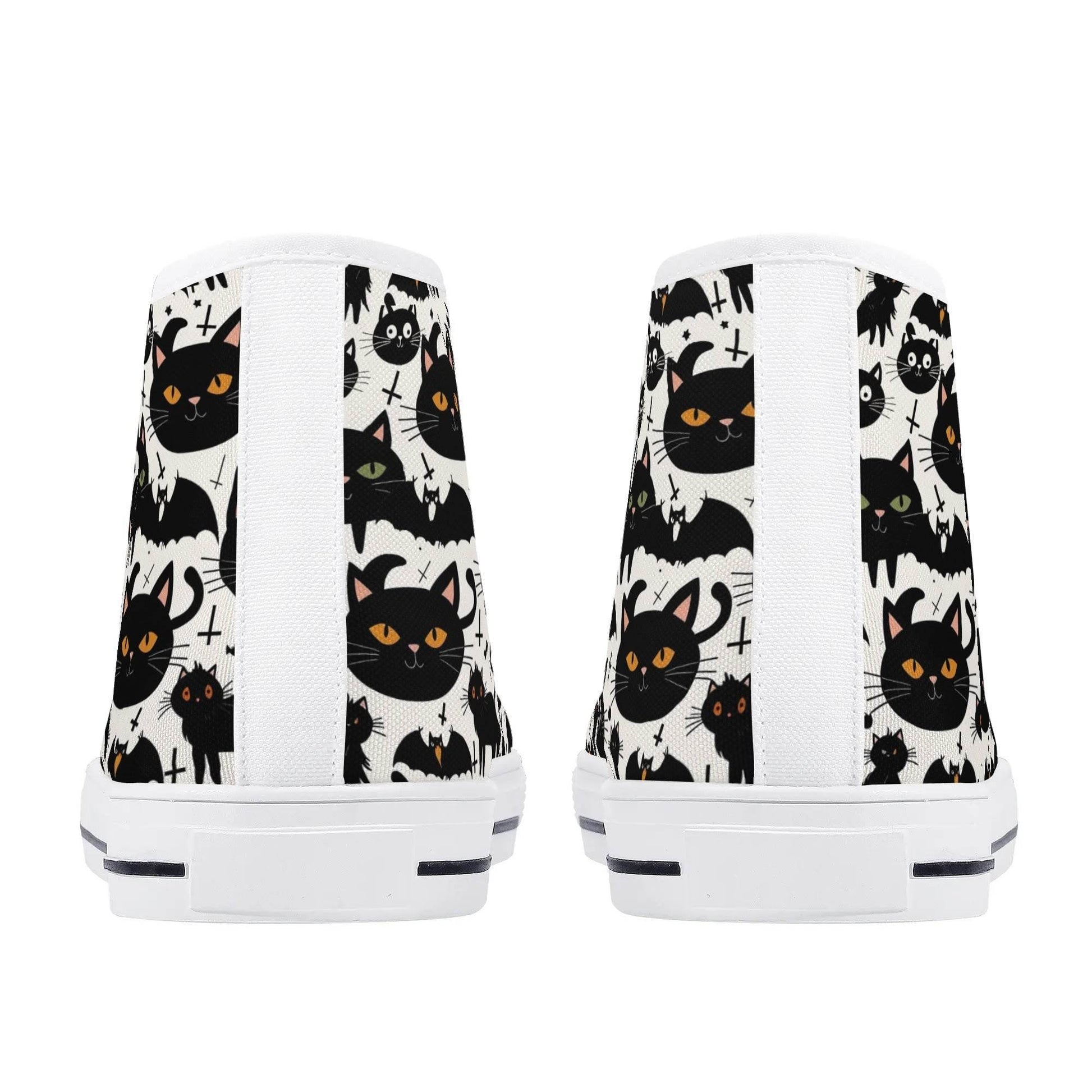 Men's Rubber High Top Crazy Cat Lady Canvas Shoes - DeRose Seasonal