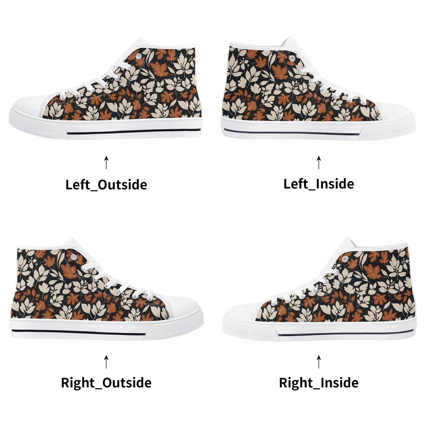 Men's Rubber High Top Dark Autumn Canvas Shoes - DeRose Seasonal