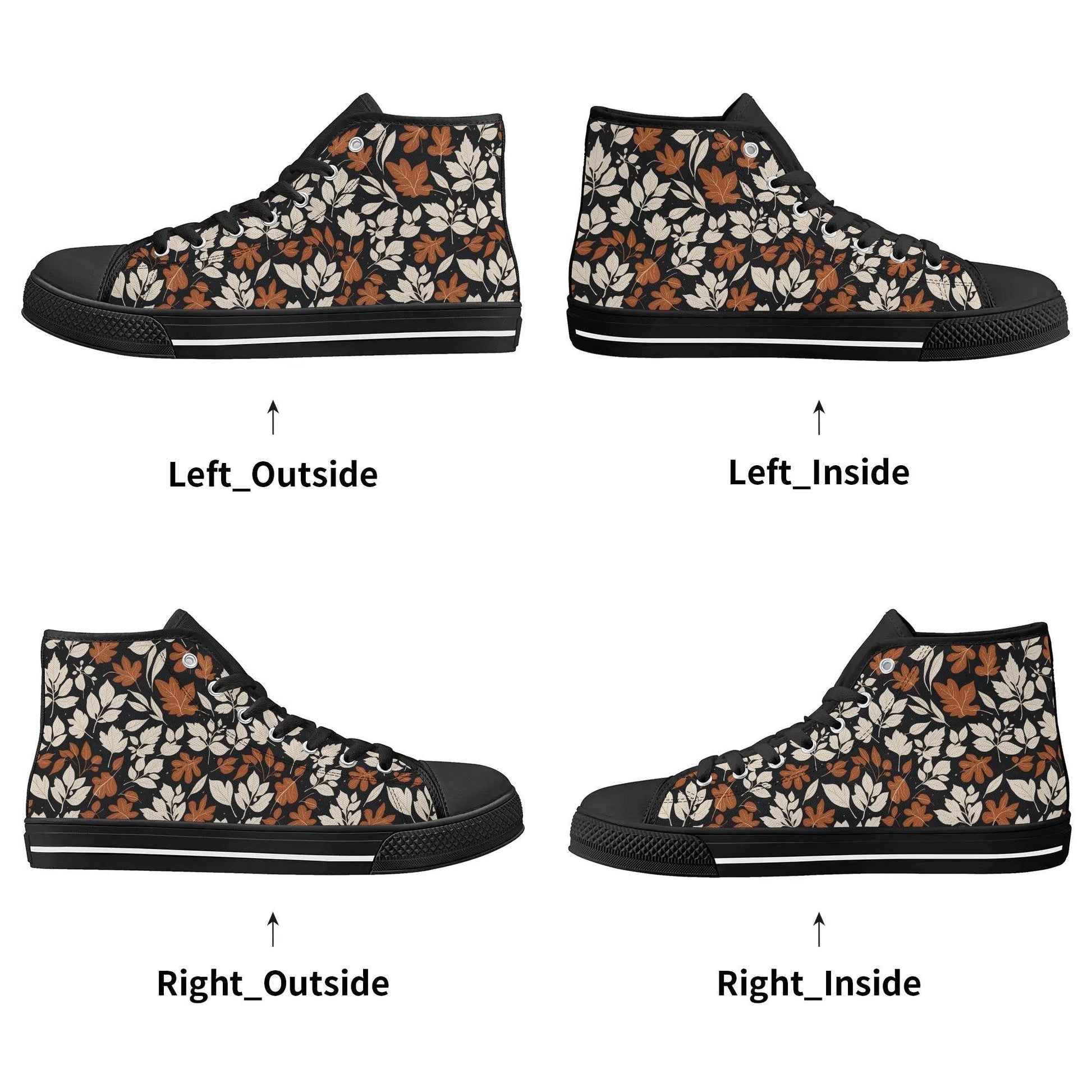 Men's Rubber High Top Dark Autumn Canvas Shoes - DeRose Seasonal