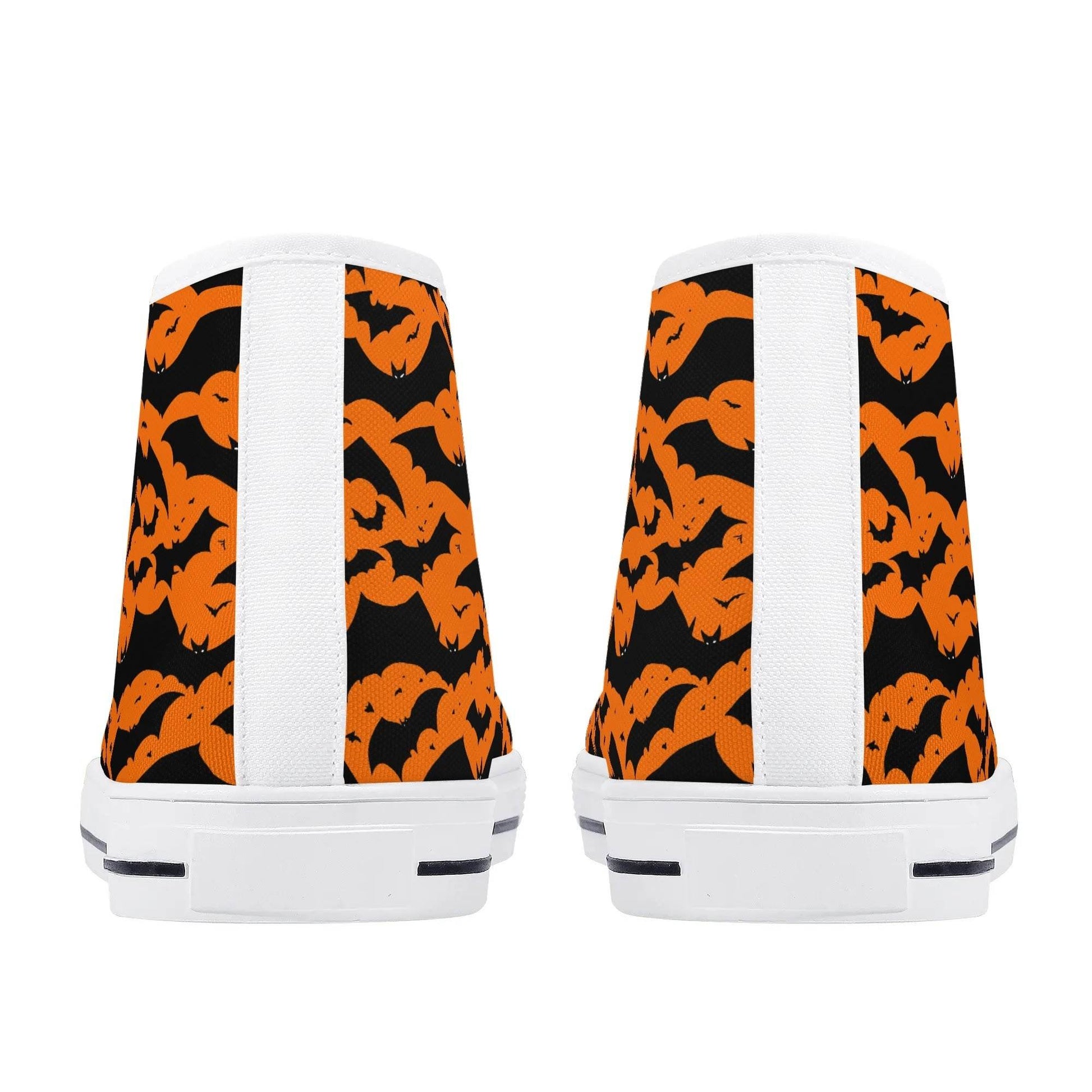 Men's Rubber High Top Halloween Bats Canvas Shoes - DeRose Seasonal