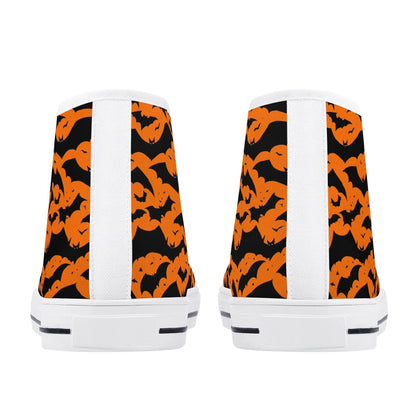 Men's Rubber High Top Halloween Bats Canvas Shoes - DeRose Seasonal